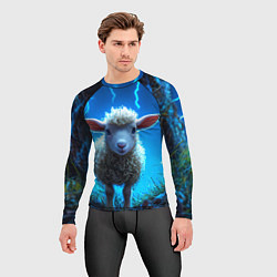 Рашгард мужской Овечка в разрядах молнии, цвет: 3D-принт — фото 2