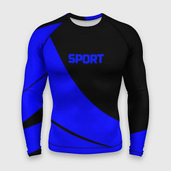 Рашгард мужской Sport чёрно-синий двуцветный, цвет: 3D-принт