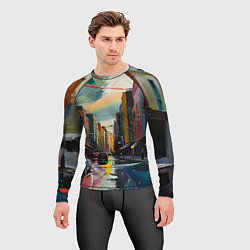 Рашгард мужской Улица в стиле экспрессионизм, цвет: 3D-принт — фото 2