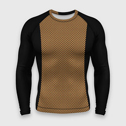 Рашгард мужской Чёрный с коричневым в горошек, цвет: 3D-принт