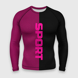 Рашгард мужской Sport чёрно-розовый пополам, цвет: 3D-принт