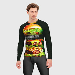 Рашгард мужской Все дуреют с этого фастфуда, цвет: 3D-принт — фото 2