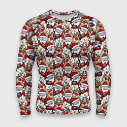 Рашгард мужской Деды Морозы олени снеговики, цвет: 3D-принт