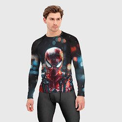 Рашгард мужской Человек-паук и вспышки света, цвет: 3D-принт — фото 2