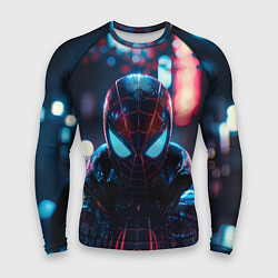 Мужской рашгард Человек-паук в вечернем городе