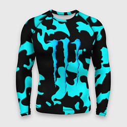 Рашгард мужской Monster energy камуфляж голубой, цвет: 3D-принт