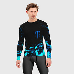 Рашгард мужской Monster energy голубые краски, цвет: 3D-принт — фото 2