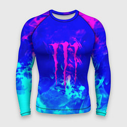 Рашгард мужской Monster energy дым неоновый, цвет: 3D-принт