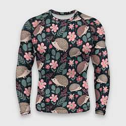Мужской рашгард Ёжики в цветах