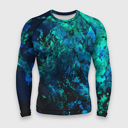 Мужской рашгард Абстракция - blue-green paint spill