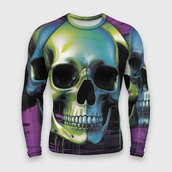 Рашгард мужской Черепа отливающие неоном, цвет: 3D-принт
