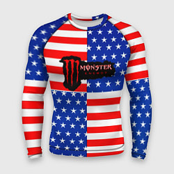 Рашгард мужской Monster energy usa pattern, цвет: 3D-принт