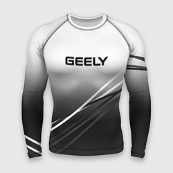 Мужской рашгард Geely градиент из белого в тёмный с полосами