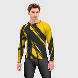 Рашгард мужской Абстракция на желтом, цвет: 3D-принт — фото 2