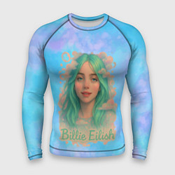 Рашгард мужской Билли Айлиш с зелеными волосами, цвет: 3D-принт