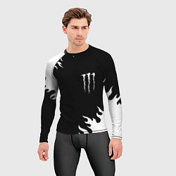 Рашгард мужской Monster energy белый огонь, цвет: 3D-принт — фото 2