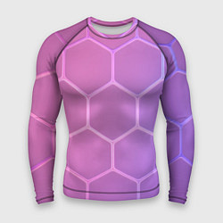 Рашгард мужской Розовые неоновые соты, цвет: 3D-принт