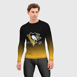 Рашгард мужской Питтсбург Пингвинз - градиент, цвет: 3D-принт — фото 2