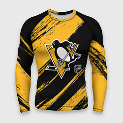 Рашгард мужской Питтсбург Пингвинз - брызги краски, цвет: 3D-принт