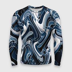 Мужской рашгард Тёмно-синий искажённая абстракция