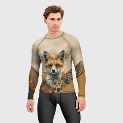 Рашгард мужской Удивительный рыжий лисёнок, цвет: 3D-принт — фото 2