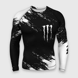 Рашгард мужской Monster energy краски штрихи белые, цвет: 3D-принт