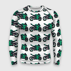 Рашгард мужской Motorcycle turquoise, цвет: 3D-принт