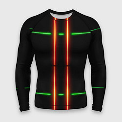 Рашгард мужской Neon green black red line, цвет: 3D-принт
