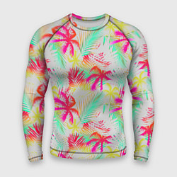 Рашгард мужской Palm yellow pink, цвет: 3D-принт