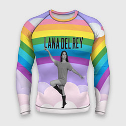 Рашгард мужской Lana Del Rey на фоне радуги, цвет: 3D-принт
