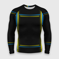 Рашгард мужской Neon yellow blue, цвет: 3D-принт