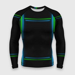 Рашгард мужской Neon green light blue, цвет: 3D-принт