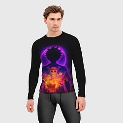 Рашгард мужской Ванпис - неоновый Луффи, цвет: 3D-принт — фото 2