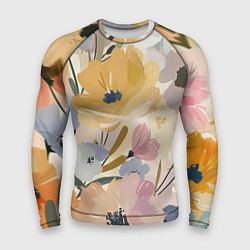Мужской рашгард Цветы акварель