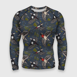 Рашгард мужской Дятлы и цветы, цвет: 3D-принт