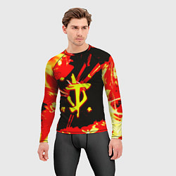 Рашгард мужской Doom огненный, цвет: 3D-принт — фото 2
