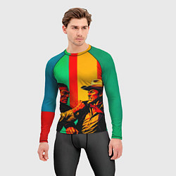 Рашгард мужской Ковбой против индейца поп-арт, цвет: 3D-принт — фото 2