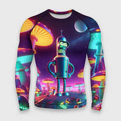 Рашгард мужской Ночёвка Бендера на планете светящихся гигантских г, цвет: 3D-принт
