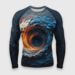 Мужской рашгард Краска синяя и оранжевая в форме вихря