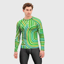 Рашгард мужской Абстрактный узор зеленый, цвет: 3D-принт — фото 2