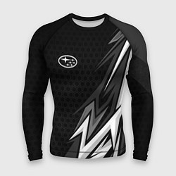 Рашгард мужской Subaru - монохромный черный, цвет: 3D-принт