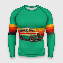 Рашгард мужской Ретро автобус ГАЗ-03-30 поп-арт, цвет: 3D-принт