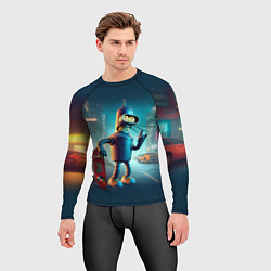 Рашгард мужской Сынишка Бендера крутой скейтбордист, цвет: 3D-принт — фото 2