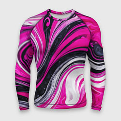 Рашгард мужской Розово белая абстракция, цвет: 3D-принт