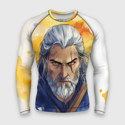 Мужской рашгард Ведьмак нарисованный красками