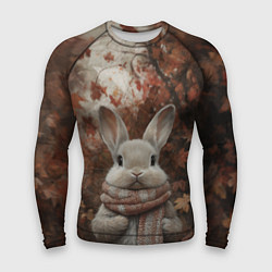 Рашгард мужской Зайчишка в шарфе, цвет: 3D-принт