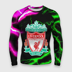 Рашгард мужской Liverpool неоновые молнии, цвет: 3D-принт