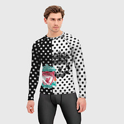 Рашгард мужской Liverpool черно белые точки, цвет: 3D-принт — фото 2