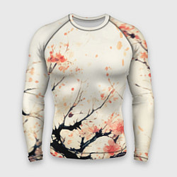 Рашгард мужской Чёрное дерево с цветами абстракция, цвет: 3D-принт