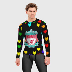 Рашгард мужской Ливерпуль пиксельные сердца, цвет: 3D-принт — фото 2